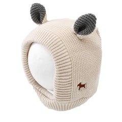 SYGA Winter Warm Ear Protection Knitted Woolen Unisex Baby Hat (2-6 Year) Beige