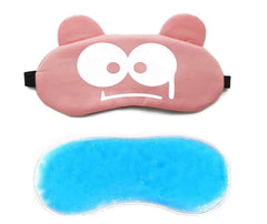 SYGA Cartoon Gel Ice Sleep Eye Mask Adjustable Head Strap Funny Eye Mask for Sleeping (Sad Eye Pink)