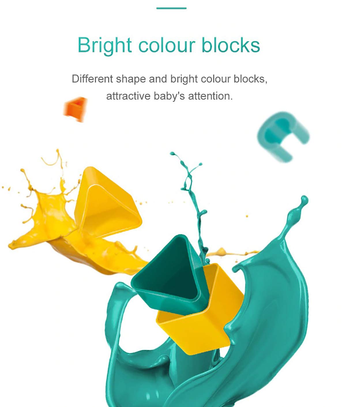 Syga 16 Pcs Baby's First Building Blocks - for Baby Kids - Alphabets and Shapes Learning