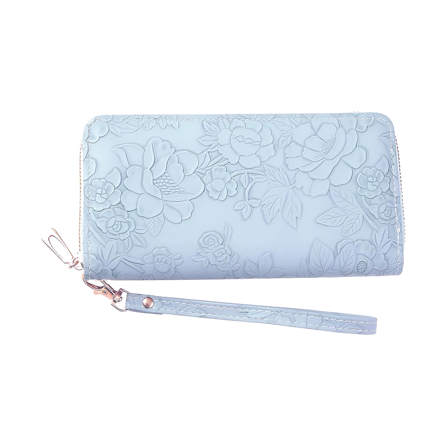 SYGA Women's PVC Material , Zip-Around  Wallet with Flower Pattern, Card and Coin Holder