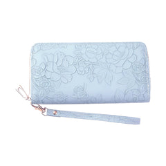 SYGA Women's PVC Material , Zip-Around  Wallet with Flower Pattern, Card and Coin Holder