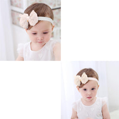 SYGA 3 Pcs Baby Girl Headband Soft Flower Bow Strechable Hairband Suitable For Newborns, Infants, Toddlers and Kids 0-3 Years(Color - 43)