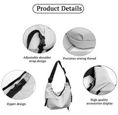SYGA Women's Western Crossbody Bag, Large Capacity, Zipper Closure, Adjustable Strap (White)