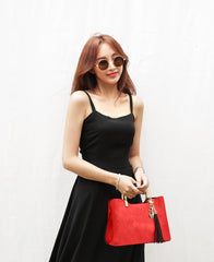 SYGA Women's Retro Single Shoulder Crossbody Bag Middle-Aged Mother Bag (Pink)