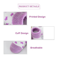 MOMISY 5 Pairs Tube Socks for children Toddlers Infant Baby Girl Boys (Purple, 1 year to 3 year)