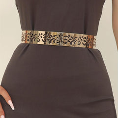 SYGA Women's Waist Chain, Iron Girdle, Women's Skirts,Dresses Versatile Metal Wide Accessories(wp191-5 gold)
