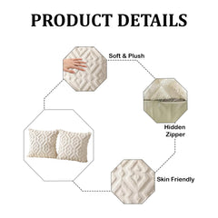 MOMISY Corduroy Cushion Throw Pillow Covers, Diamond, 45 x 45 cm, 18 x 18 inch (5, Beige5)
