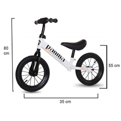 SYGA New 12" Balance Bike Classic Kids No-Pedal Learn to Ride Pre Bike Adjustable Seat_Black