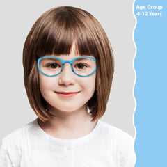 SYGA Children's Anti-Blue Light Glasses Retro Round Red Frame Cute Kids Suitable For Age 4 to 12 Years old