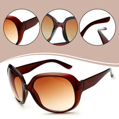 SYGA Style Large Frame Sunglasses Women's Sunglasses Fashion Sunglasses Toad Glasses (Brown)