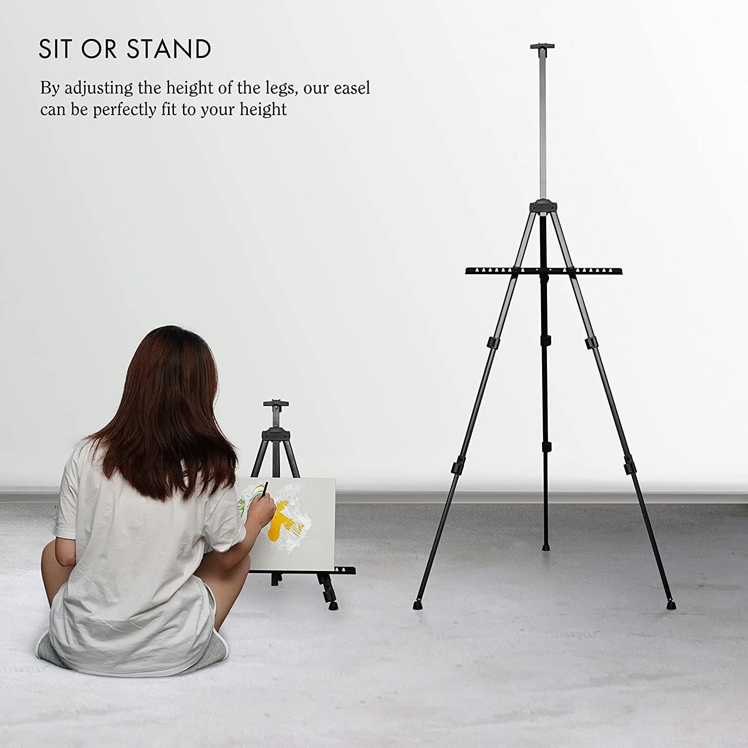 SYGA Adjustable Aluminium Artist Display Easel Stand with Black Carry Case