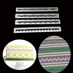 SYGA 4pcs / Set Geometry Wave Sugar Craft Plastic Fondant Cutter Cake Mould Cake Decoration