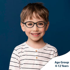 SYGA Children's Anti-Blue Light Eyeglasses Round Frame For Unisex kids 4-12 Years old(Transparent purple frame purple legs/transparent)