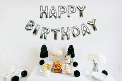 SYGA 16 Inch Happy Birthday Foil Balloon Set Party Decorantion Blue Star Aluminum Letter, 13 Pieces