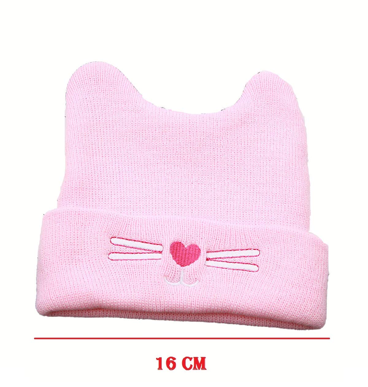 SYGA 1 Piece Medium Knitted Head Design Baby Wool Sleep Cap_Black