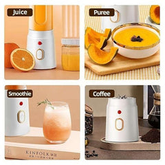Juicer for Home ^ Lacossi Juicer Mixer Grinder with 1500mAh Battery, 6 Blades 3Gears Fast Blending, 2-Jar Capacity (400ml*2) | 40 Watts Bullet Rechargeable Portable Personal Juicer