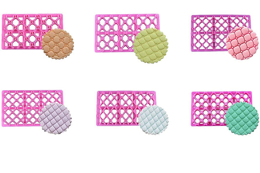SYGA Cake Fondant Embossing Mold Multifunctional Patterns Embosser Cookie Cutter Molds Plastic Impression Mats Texture Lace Border Baking Mould Bakeware for Cupcake Wedding Cake Decoration Tools-6pcs