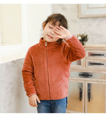 MOMISY Baby Boy & Girls Polyester Blend Sweater Jacket Front Open Round Neck Cardigan (1 to 2 Years, Brown)