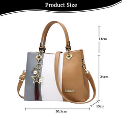 SYGA Handbags for Women with Multiple Internal Pockets in Pretty Color Combination, Women's Satchel Handbag(KHAKI)