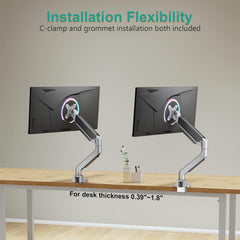 Jin Office Premium Heavy Duty Gas Spring Monitor Stand | 13-46" Monitor Support | Height Adjustable | VESA Compliant Upto 100 * 100mm | 1 Year Warranty | Metallic Finish | 18KG Weight Capacity
