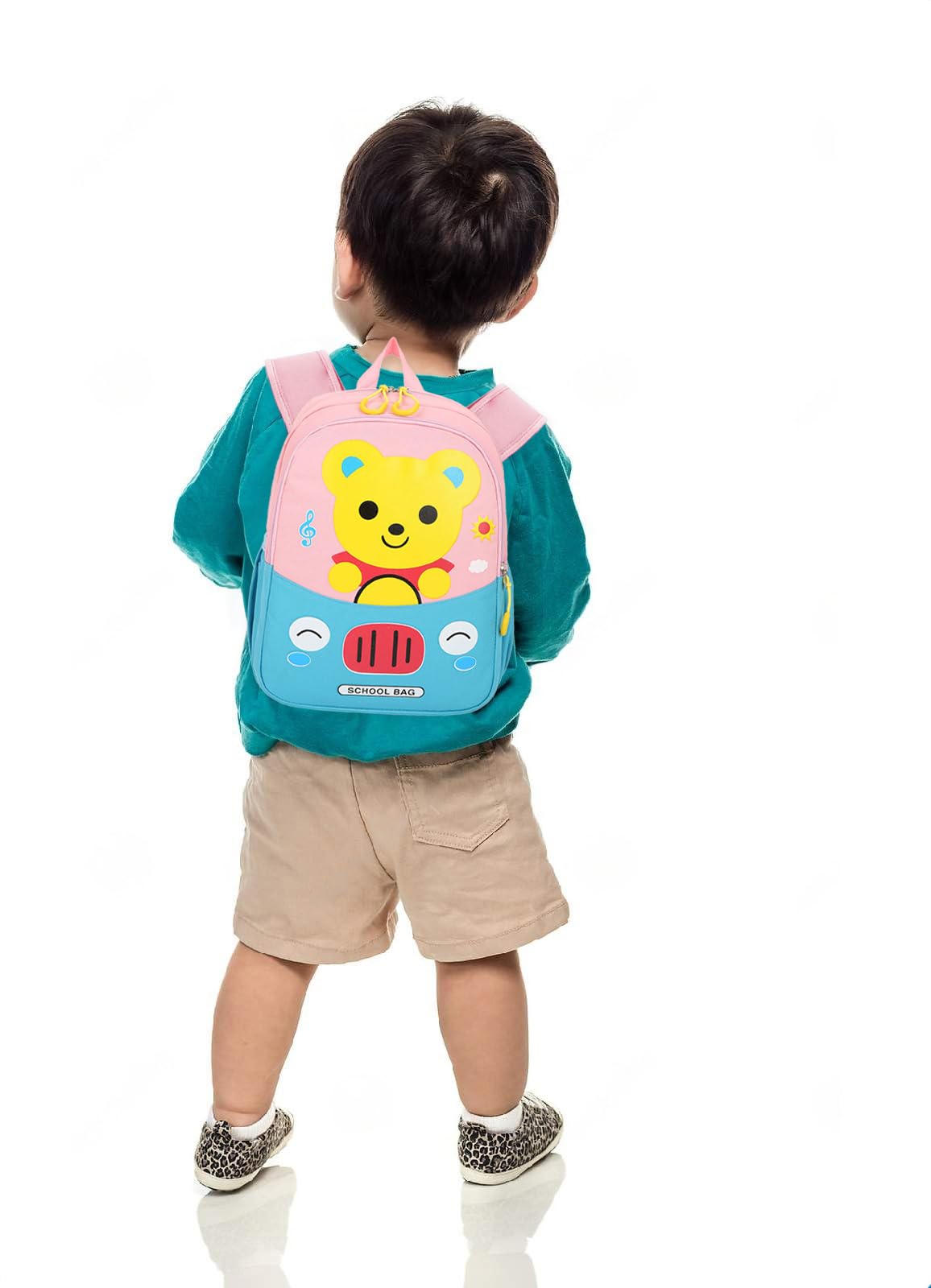 SYGA Children's School Bag Bear Cartoon Backpack Nylon Kids Sling Chest Multi-Purpose Baby Shoulder Bag for 2-4 Years Kids (Black)
