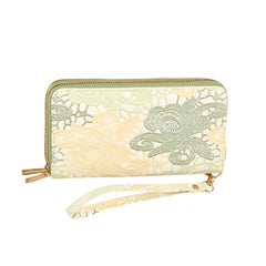 SYGA Women's  Zip-Around  Wallet with Flower Pattern, Card and Coin Holder