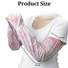 MOMISY UV Sun Protection Arm Sleeves with Thumb Hole Sun Protection Hand Cover for Running and Cycling for Women, Loose-Fit Cooling Cover, 1 Pair (Pink)