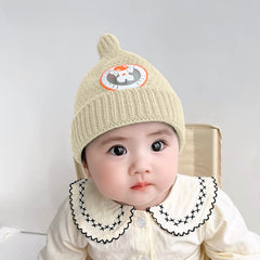 SYGA Baby Winter hat Baby Woolen Knitted Unisex Hat -Beige (6-18 Month)