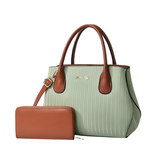 SYGA Pack of 2 Women's Handbag and Clutch Set Stylish Contrast Color Shoulder & Messenger Bag | Elegant Macaron Stitching Design