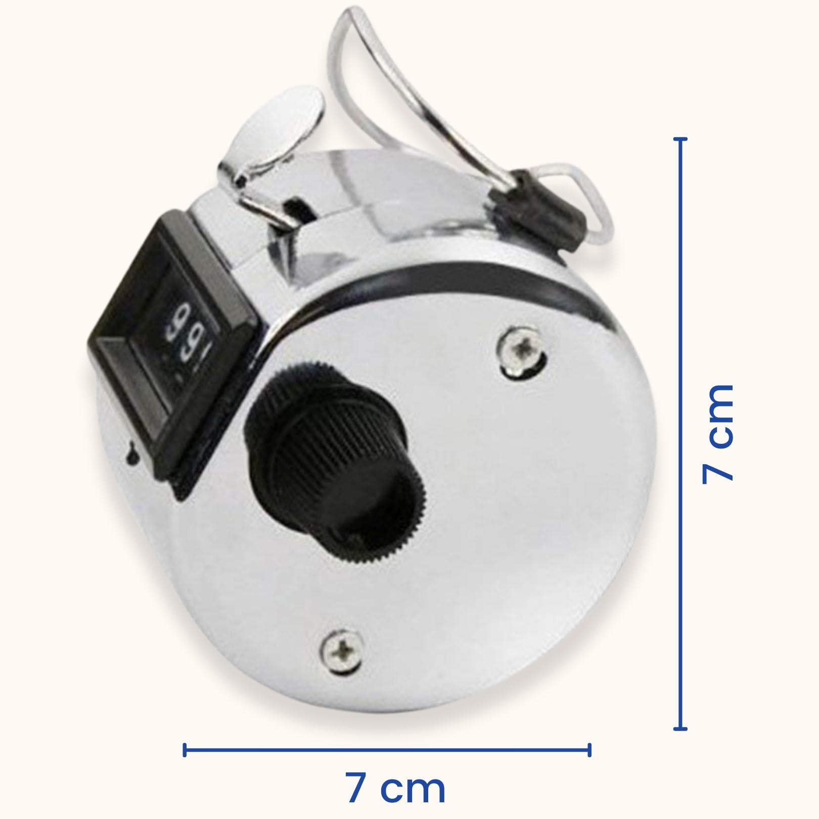 SYGA Hand Tally Counter, Digit Number Lap Counter Manual Mechanical Clicker with Finger Ring - Silver