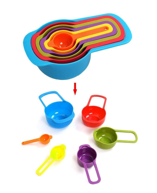 SYGA 6 Pcs Measuring Baking Spoons Cups Kitchen Tools Teaspoon Rainbow Colors Utensil