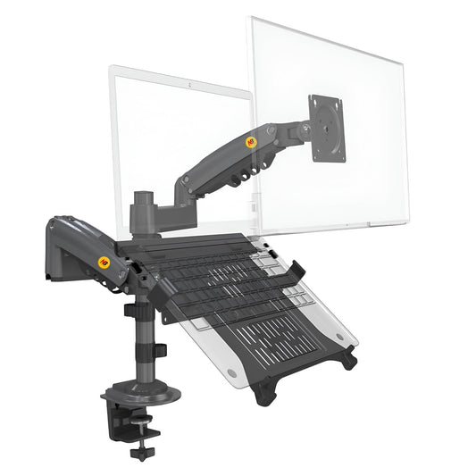 SYGA NB H180-FP Dual Monitor Desk Mount, 22-32 Inches, 2-12KG Load Capacity, Black