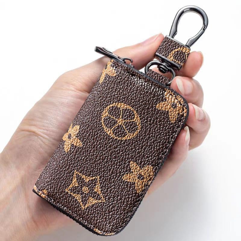 SYGA Car Key Bag Creative Style Car Zipper Fashion Protective Case for Men and Women(Star-Brown-Style-2)