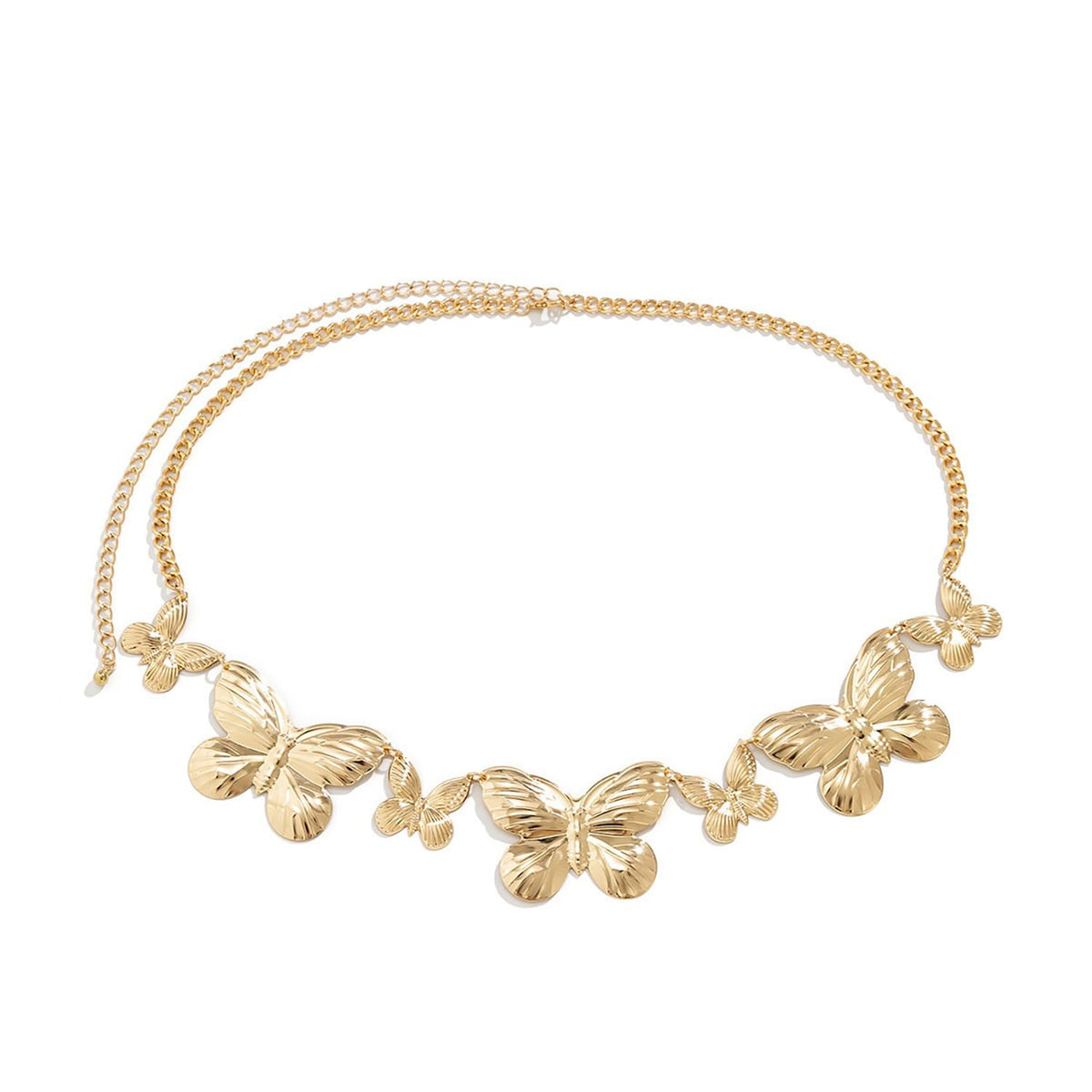 SYGA Women's Metal Waist Chain With Butterfly Pendant (Gold)