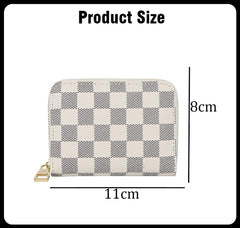 SYGA New Chex Design Card Bag Fashion Multi-Card Business Card Bag Zipper Coin Purse Card Holder Supports(CHEX-White-Style-6)