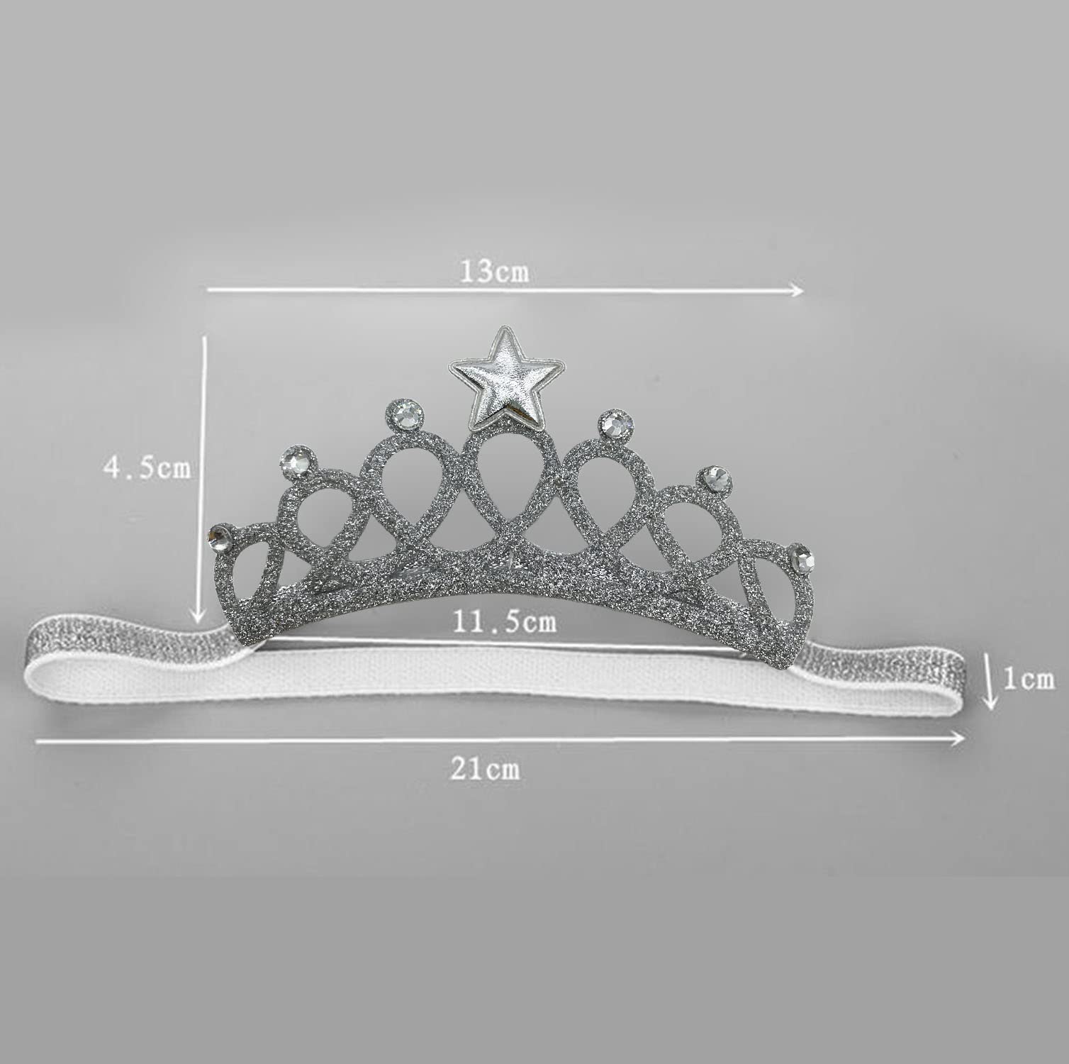 SYGA 1 Piece Children's Crown Star Hair Headband Baby Girls Photo Hair Accessories Baby Stretch Jewelry Hair Band (Black Diamond)