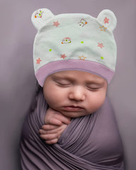 SYGA Newborn Cotton Baby Cap Soft Bear Elephant Comfort Baby Toddler Print Infant Hat for 0-6 Months 15 X 13 CM (Style 3)