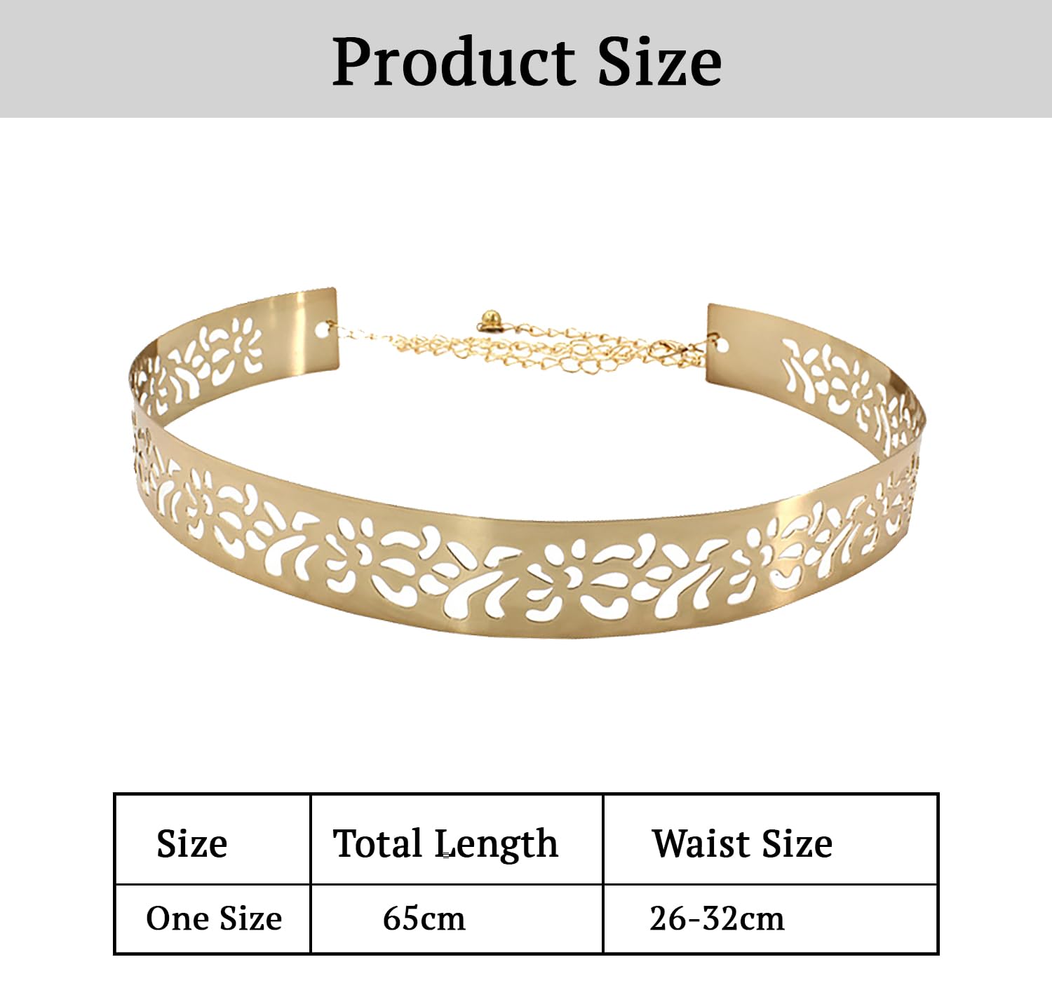 SYGA Women's Waist Chain, Iron Girdle, Women's Skirts,Dresses Versatile Metal Wide Accessories(wp191-5 gold)