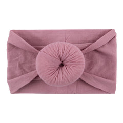 SYGA Pack Of 2 Baby Headbands Soft Cotton Strechable Turban Hairbands For Newborn Infant Toddlers Kids 0-3 Years (Pink-Grey)