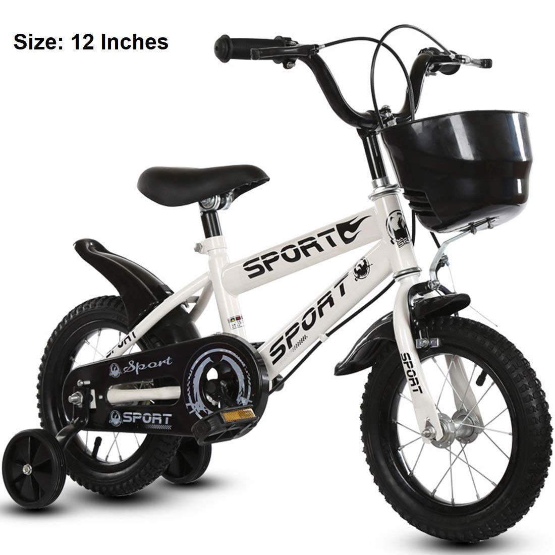 SYGA 12" Baby Balance Bike with Stable Training Wheels_Red