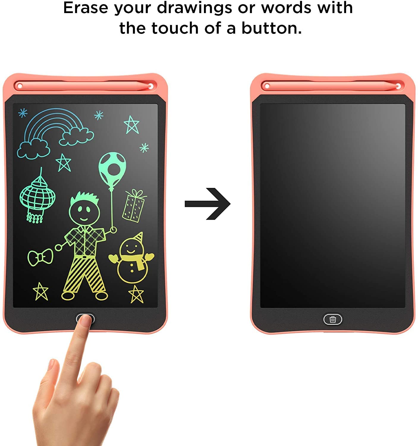 SYGA LCD Writing Pad, 12 inch Kids Doodle & Scribble Boards Erasable Writing Tablet for Kids Adults, Black