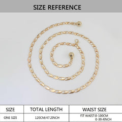 SYGA Metal Hook Adjustable Waist Chain Women's Fashion Versatile Decorative Dress Personalized Chain Waist Slim Belt(Gold)