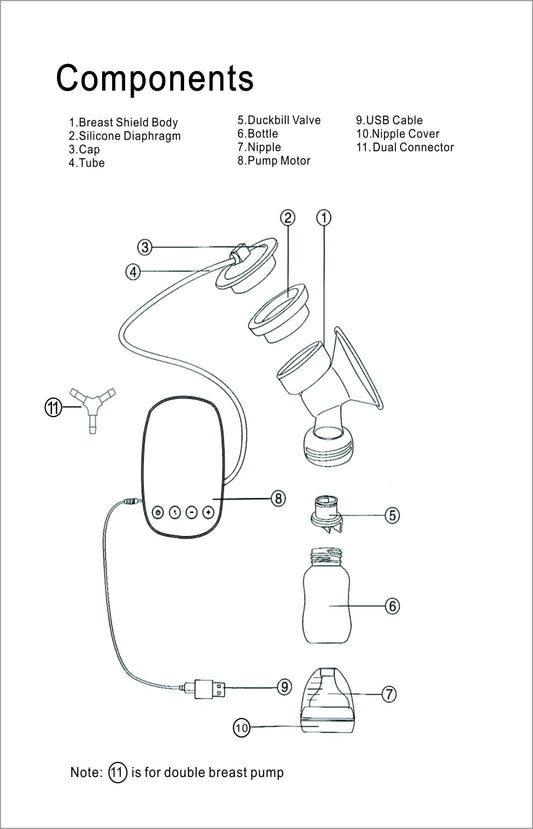Syga Breast Pump Electric Double Breastpumps Storage Bottle