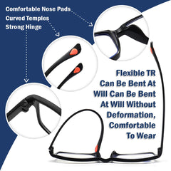 SYGA Anti-Blue Light, Not Broken, Resin Anti-Fall, Fashionable Health-Care Reading Glasses(Black)