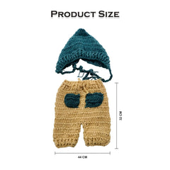 MOMISY Newborn Photography Prop Set, Crochet Cap and Pants, Handmade Costume (KhakiGrey)