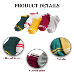 MOMISY 5 Pairs Baby Kids Girl Boys Tube Socks Toddlers Comfortable Ankel Length gifts (IN, Age, 3 Years, 5 Years, 4 Stripes)