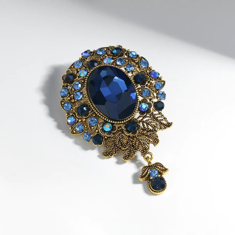 SYGA Brooch Pin Fashion Crystal Rhinestone Jewellery Pin Vintage Clothing Accessories Decoration Pendant Style Brooches for Wedding Women- S61