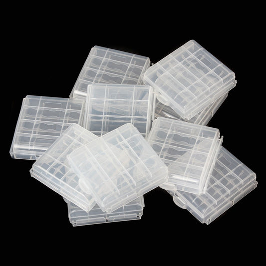 SYGA Set of 100 Plastic Portable AA/AAA 4 Cell Battery Case/Holder Battery Container