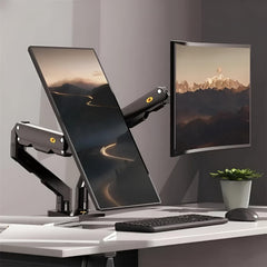 SYGA NB G55 Dual Monitor Arm Stand, 27-34 Inches, Adjustable Gas Spring Mount-Black