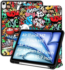 Robustrion Case Cover for iPad Air 11 inch Cover M4 / M3 / M2 / iPad Air 5th Generation Cover/iPad Air 4th Generation with [Pencil Holder] for iPad Air 11 inch M4 M3 M2 /Air 4 5 10.9" - Black